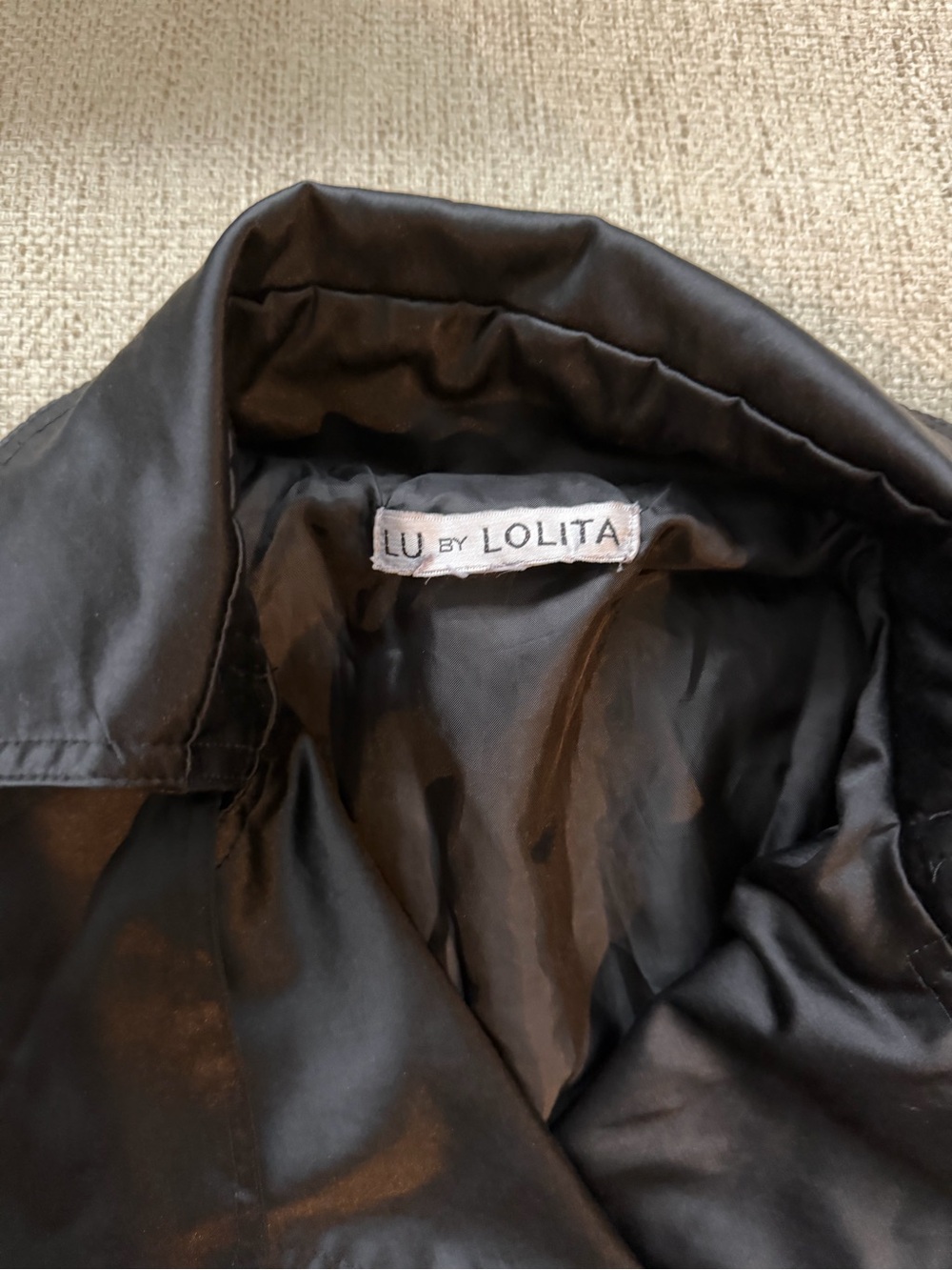 Women's Black Double-Breasted Trench Coat - Lu by Lolita - Picture 3 of 4